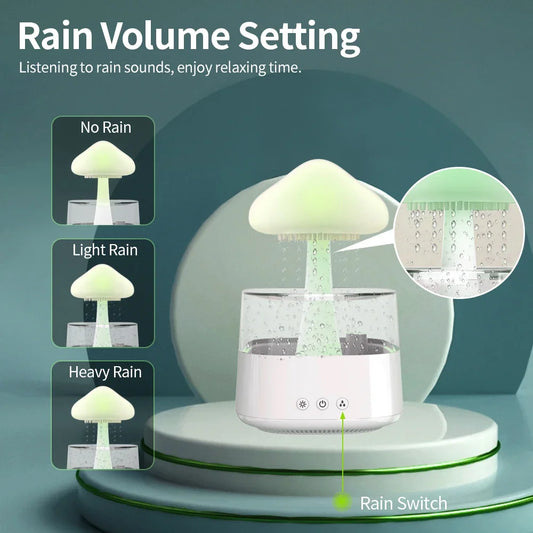 New Wood Cool  Desktop Mushroom Shape Relax Usb Aromatherapy Rain Cloud